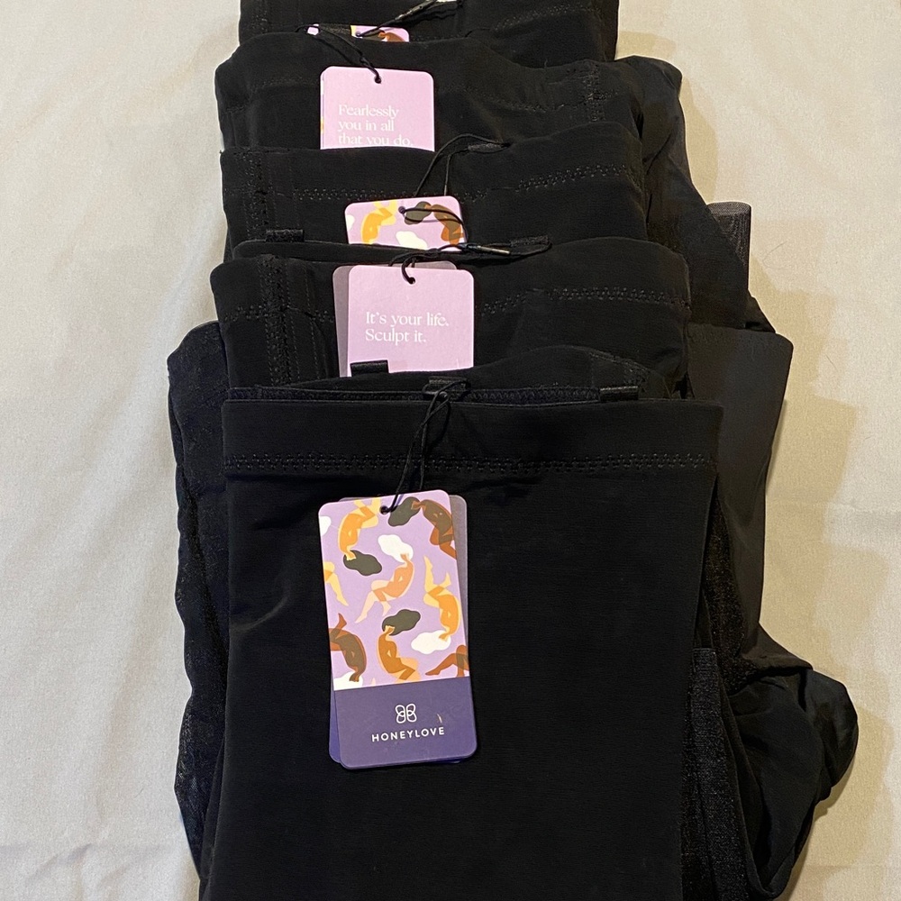 Honeylove LOT-OF-5 Sets of High Waisted Super Power Shapewear Shorts in XL